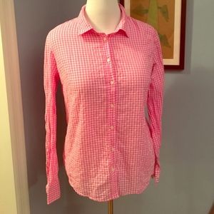 J. Crew Pink and White Button Down